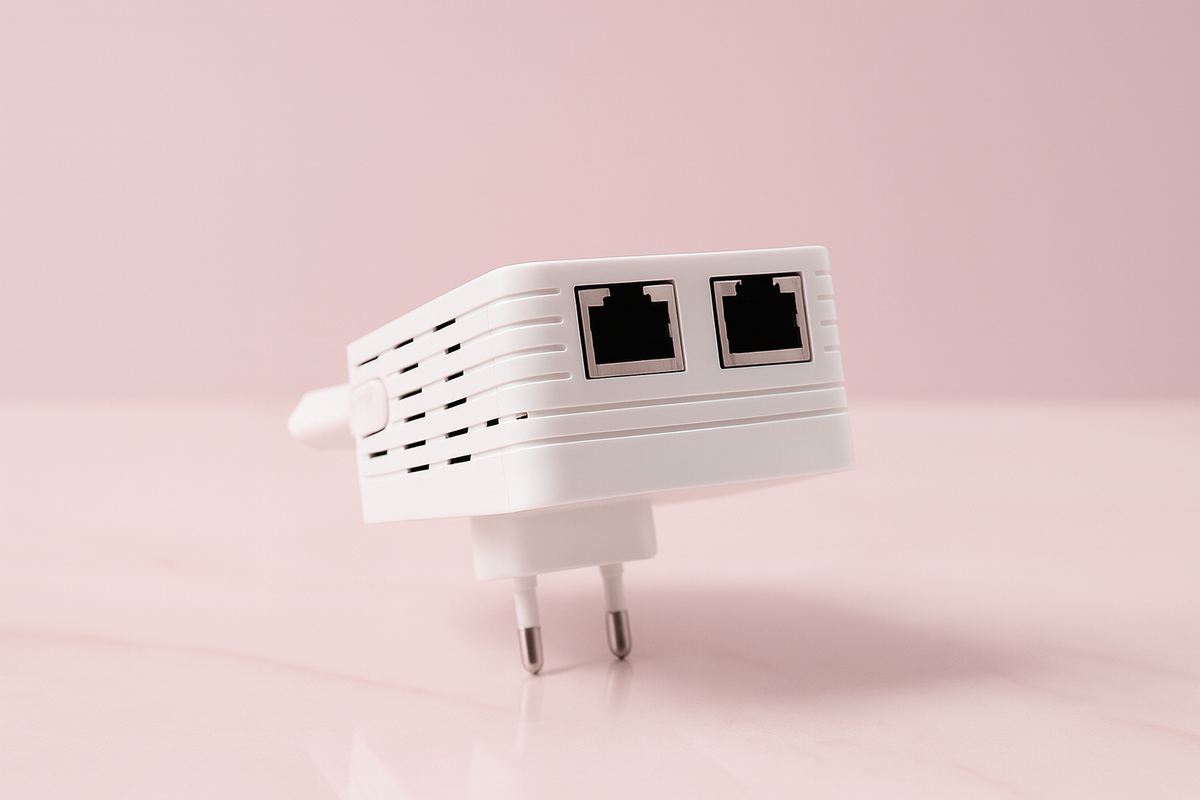 le bas d'un repeater wifi