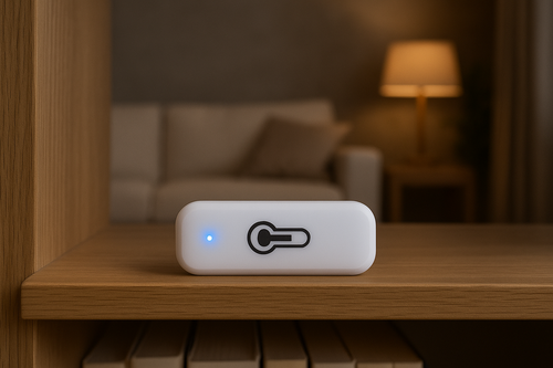 Un capteur de température connecté dans un salon