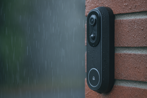 une sonnette sous la pluie