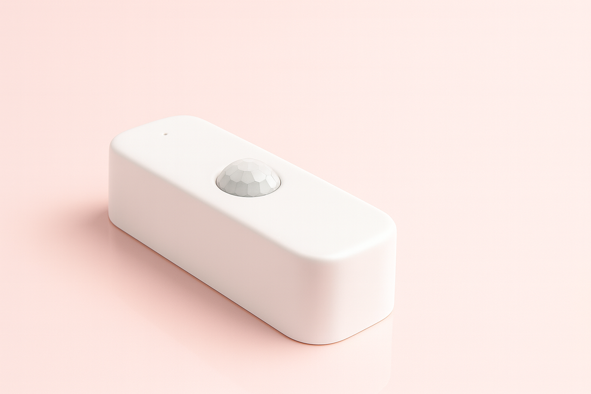 Capteur de mouvement sur fond rose