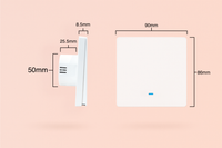 un interrupteur connecté avec les dimensions