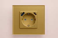 prise connectée encastrable usb type c or