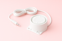 sonnette d'alarme sur fond rose