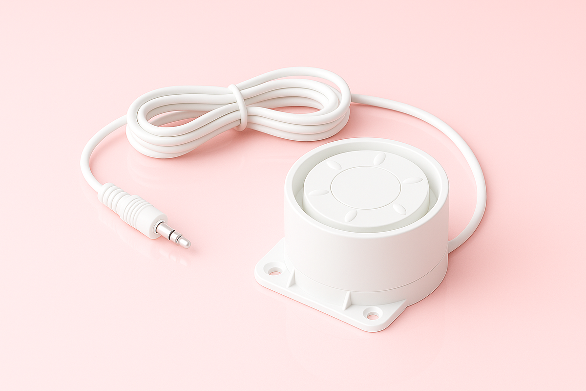 sonnette d'alarme sur fond rose