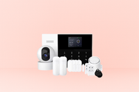 Kit alarme sur fond rose