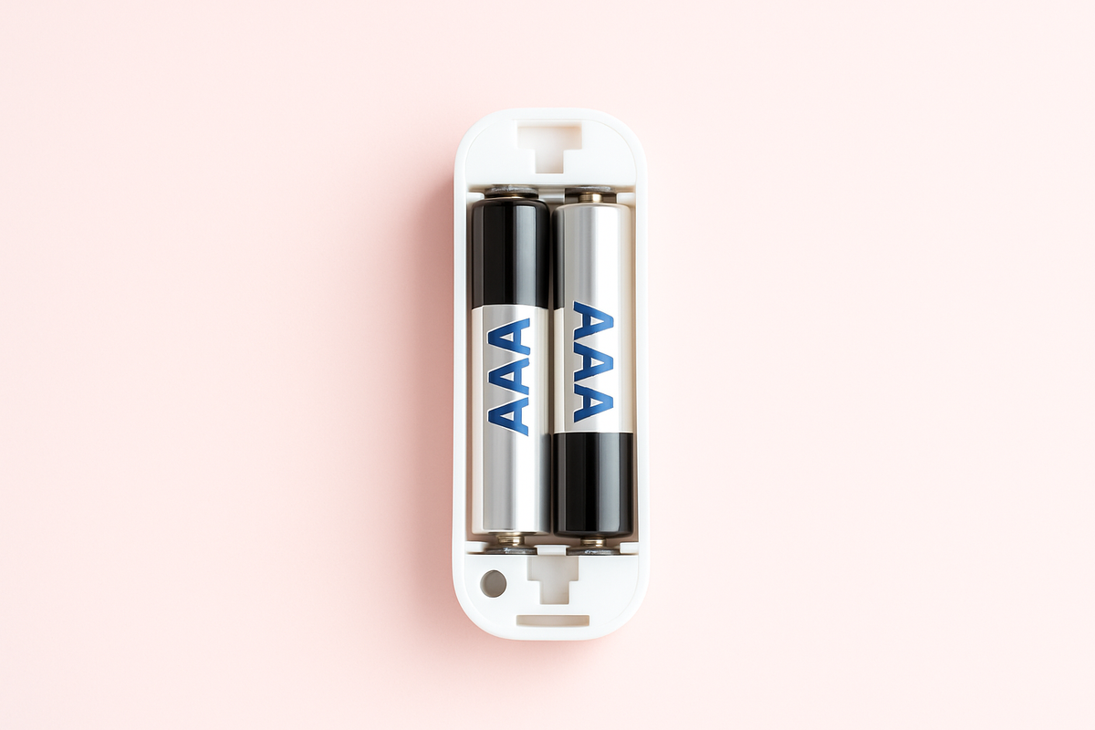 Dos du capteur de température connecté avec 2 piles AAA