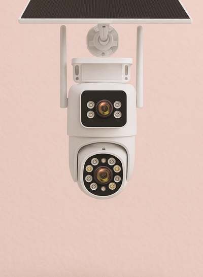 Une caméra connecté accroché à un mur