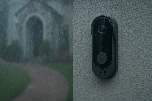 une sonnette dans la pluie