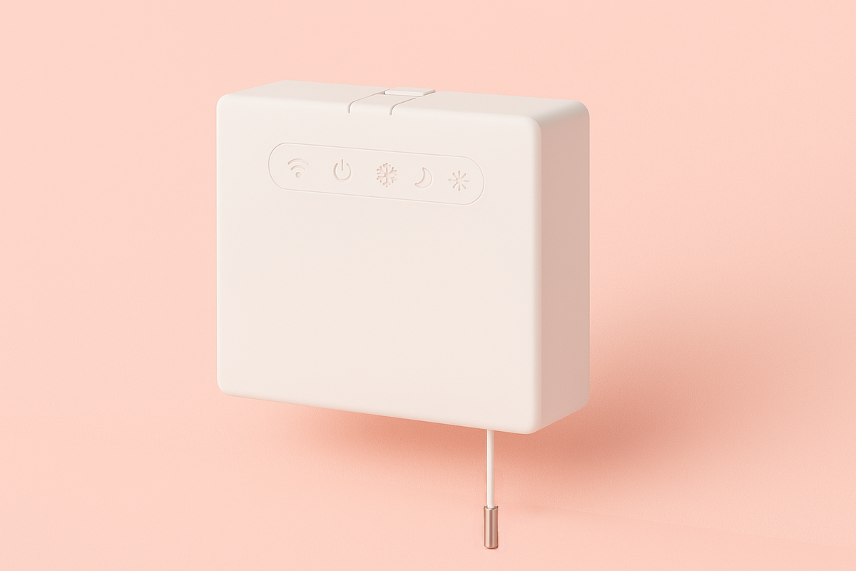 thermostat sur fond rose