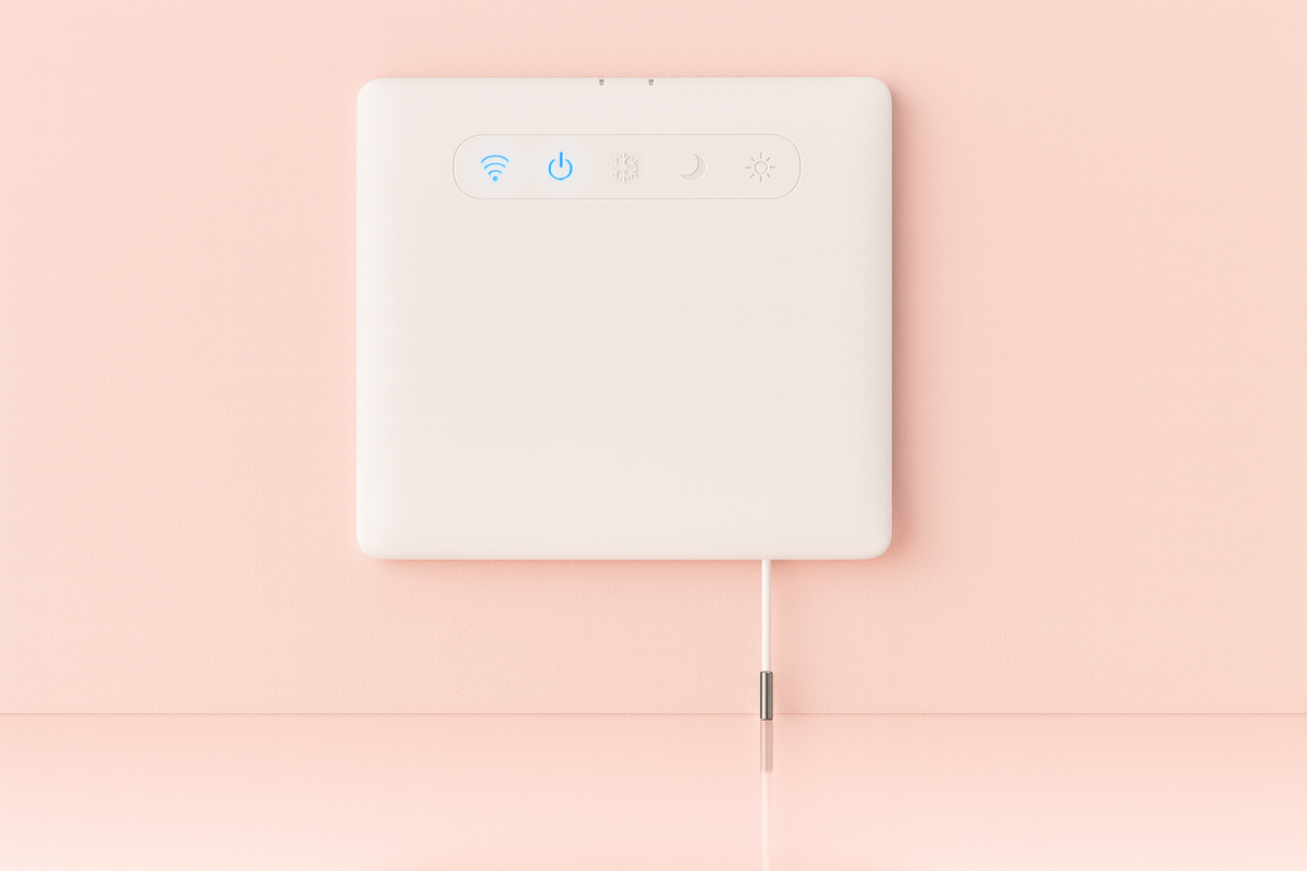 thermostat sur fond rose