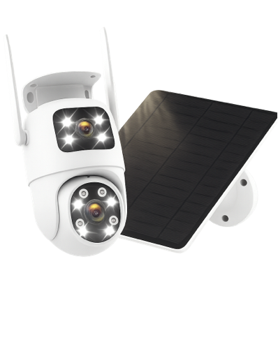 Caméra solaire connecté blanc png